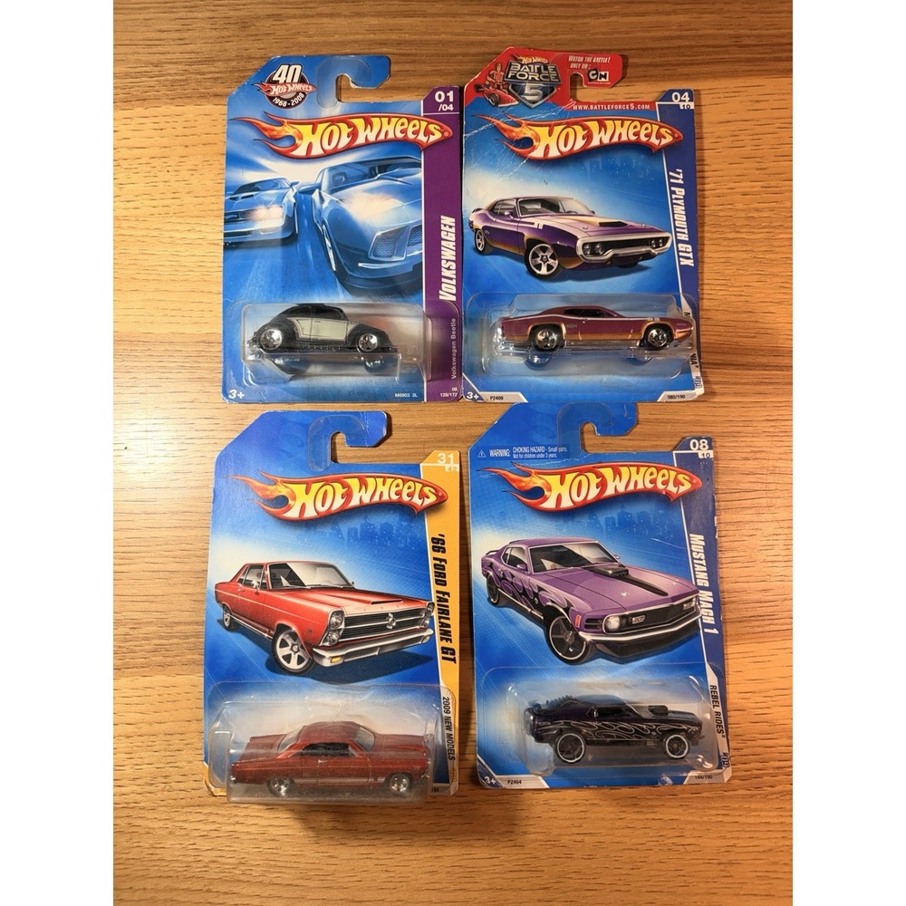 Hot Wheels Lot Of 4 New In Package 1/64 Diecast Cars Toys